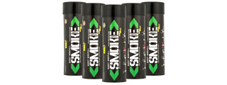 Enola Gaye Pack of 5 Twin Vent Burst High Output Airsoft Wire Pull Smoke Grenade (Color: Black)
