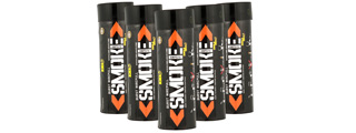 Enola Gaye Pack of 5 Twin Vent Burst High Output Airsoft Wire Pull Smoke Grenade (Color: Orange)