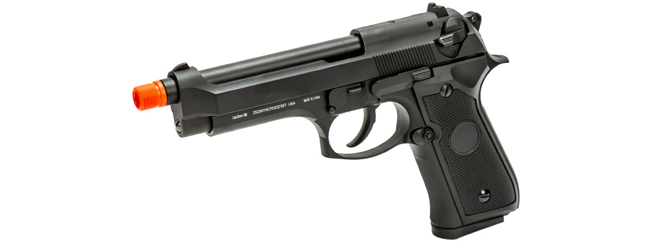 WellFire M9 CO2 Powered Gas Blowback Airsoft Pistol (Color: Black) - Click Image to Close