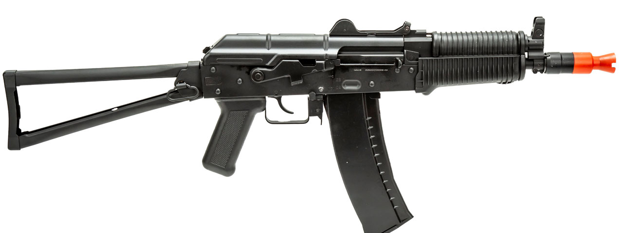 WellFire AK74 Co2 Blowback Airsoft Rifle with Skeleton Stock (Color: Black)