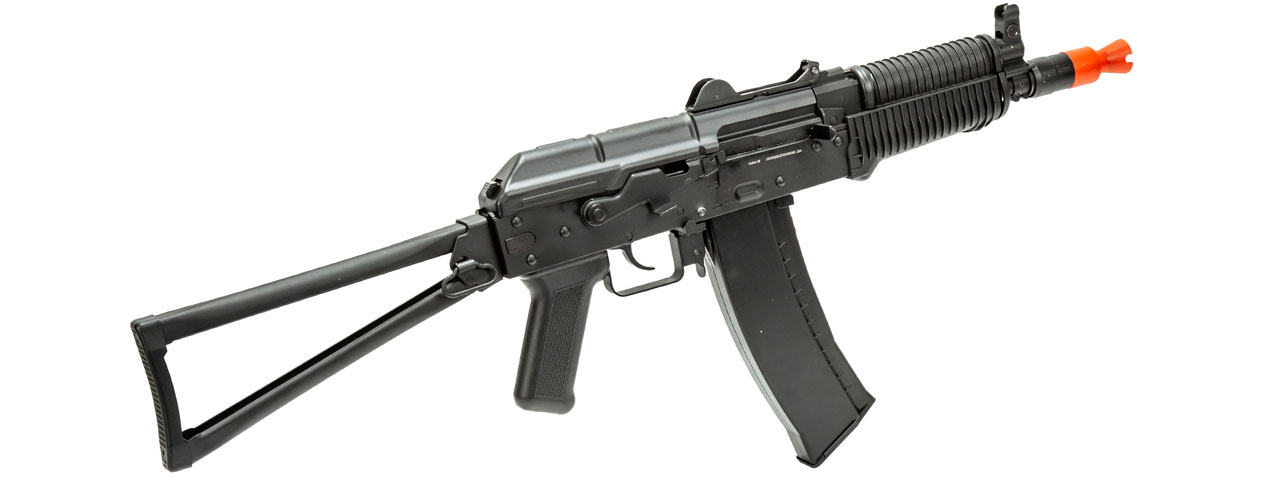WellFire AK74 Co2 Blowback Airsoft Rifle with Skeleton Stock (Color: Black)