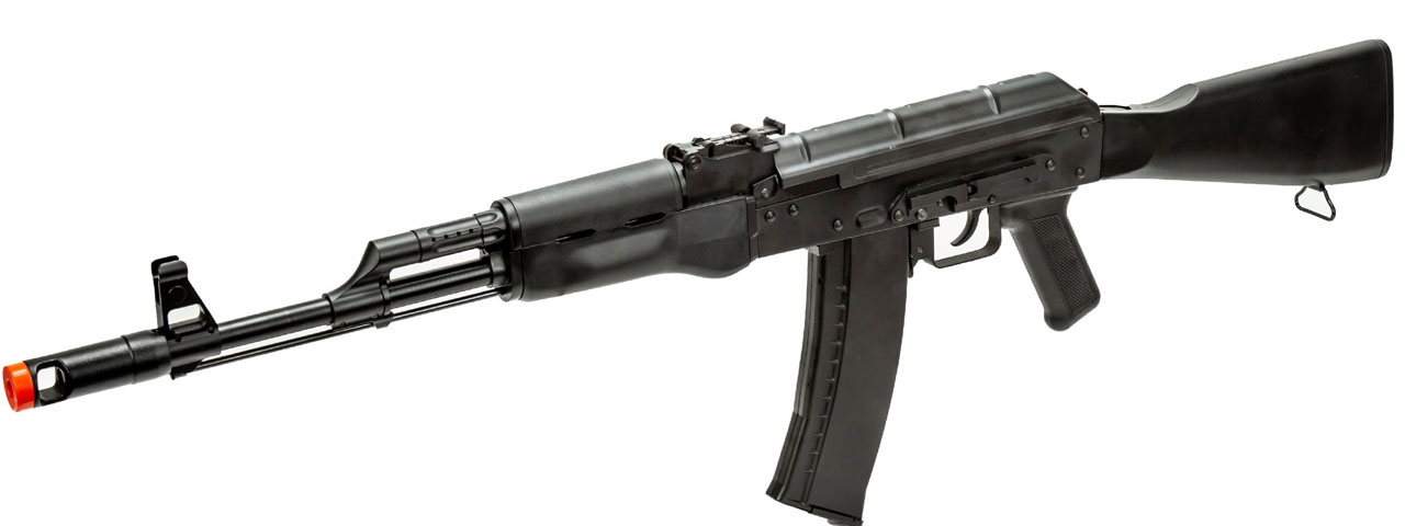 WellFire AK74 Co2 Blowback Airsoft Rifle with Fixed Stock (Color: Black)