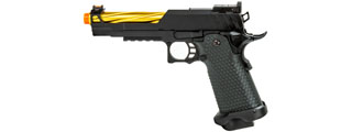 Golden Eagle 3337 OTS .45 Hi-Capa Gas Blowback Pistol w/ Open Slide (Color: Black / Gold Barrel)