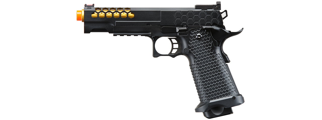 Golden Eagle 3339 OTS .45 Hi-Capa Gas Blowback Pistol w/ Hive Vented Slide (Color: Black / Gold Barrel)