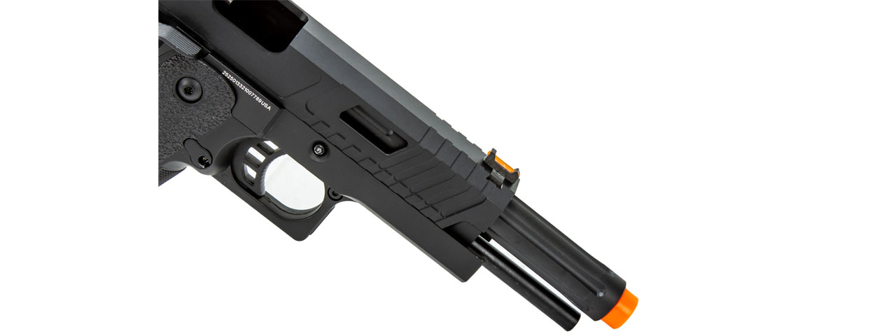 Golden Eagle 3345 OTS .45 Hi-Capa Gas Blowback Pistol w/ Serrated Slide (Color: Black) - Click Image to Close