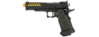 Golden Eagle 3339 OTS .45 Hi-Capa Gas Blowback Pistol w/ Hive Vented Slide & Standard Grip Stippling (Color: Black / Gold Barrel)