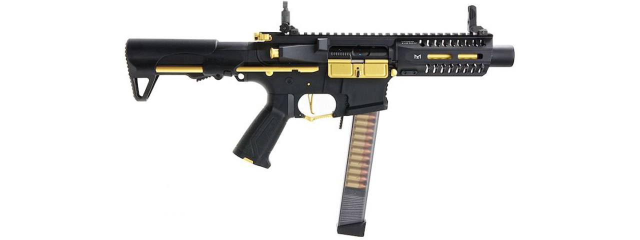 G&G CM16 ARP9 Stealth Gold PDW AEG (Color: Black / Gold)