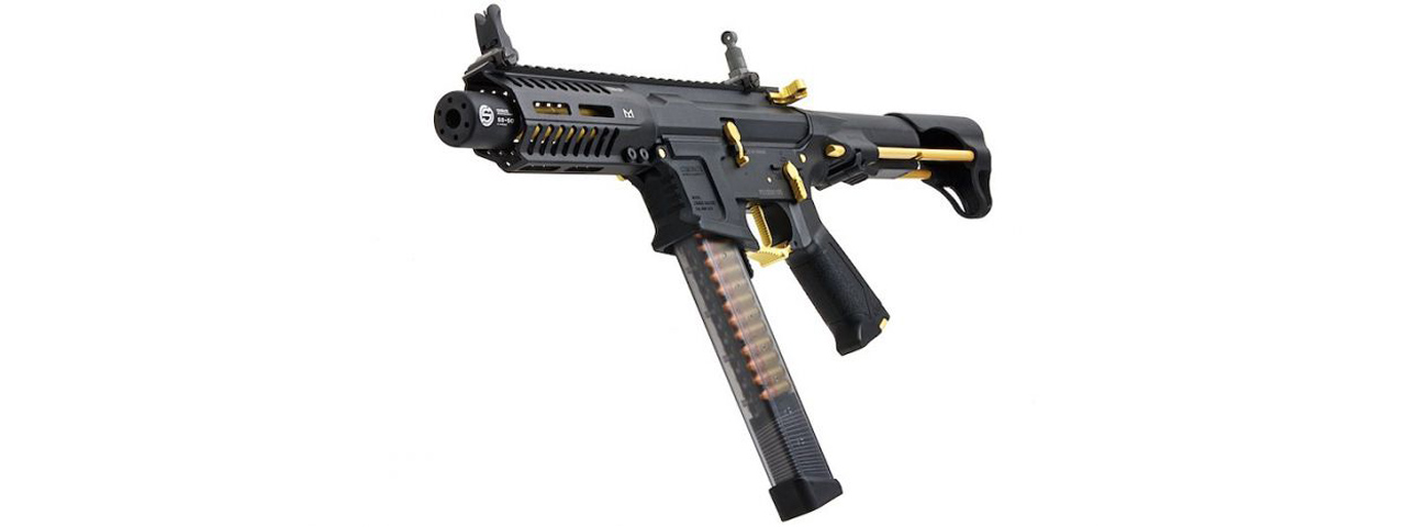 G&G CM16 ARP9 Stealth Gold PDW AEG (Color: Black / Gold)