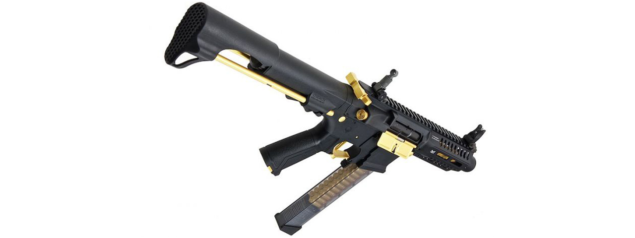 G&G CM16 ARP9 Stealth Gold PDW AEG (Color: Black / Gold) - Click Image to Close