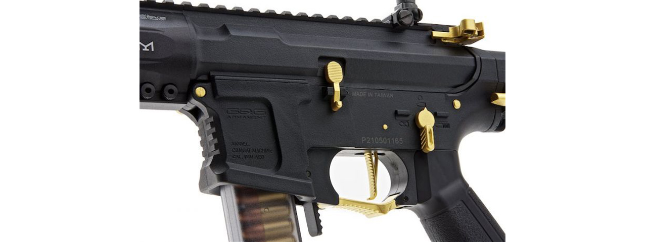 G&G CM16 ARP9 Stealth Gold PDW AEG (Color: Black / Gold) - Click Image to Close