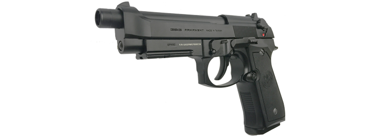 G&G Full Metal M92F Gas Blowback Airsoft M9 Pistol (Color: Black) - Click Image to Close