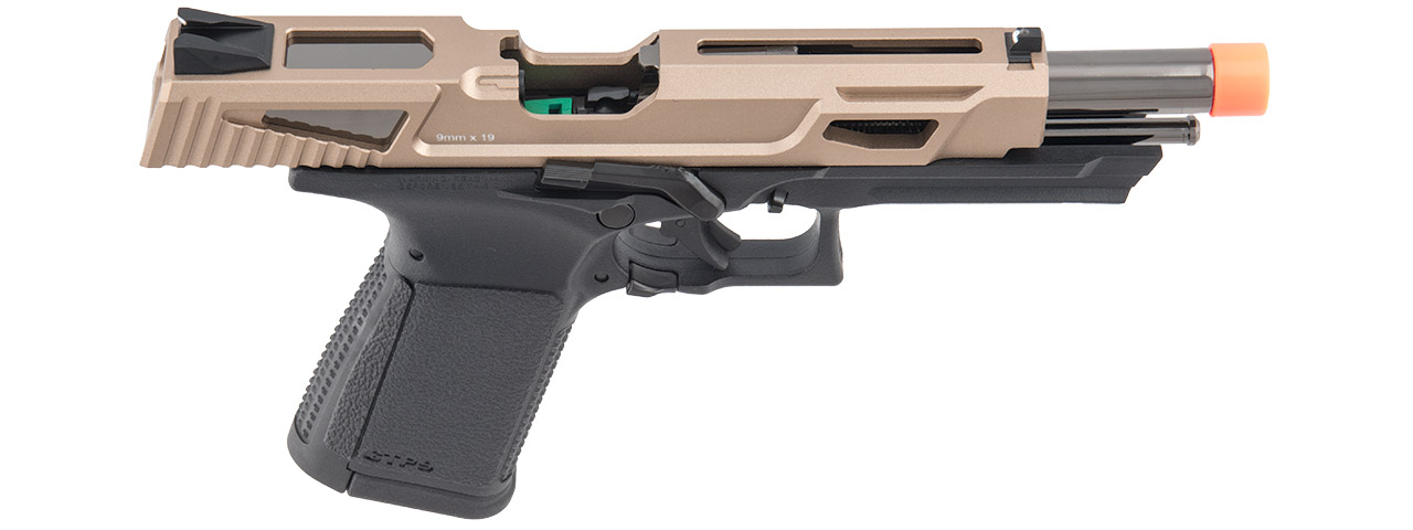 G&G GTP9 MS Gas Blowback Airsoft Pistol (Color: Black / Desert Tan) - Click Image to Close