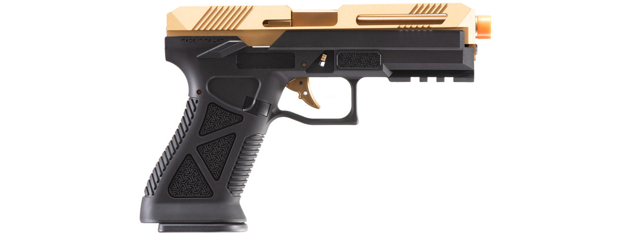 HFC HG-282ASGB Tactical Gas Blowback Pistol (Color: Black / Gold) - Click Image to Close