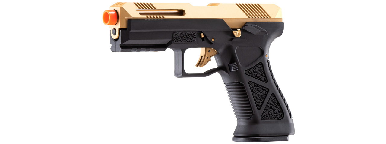 HFC HG-282ASGB Tactical Gas Blowback Pistol (Color: Black / Gold) - Click Image to Close