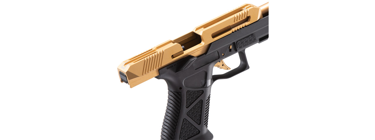 HFC HG-282ASGB Tactical Gas Blowback Pistol (Color: Black / Gold) - Click Image to Close