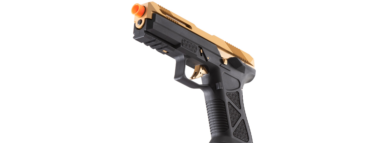 HFC HG-282ASGB Tactical Gas Blowback Pistol (Color: Black / Gold) - Click Image to Close