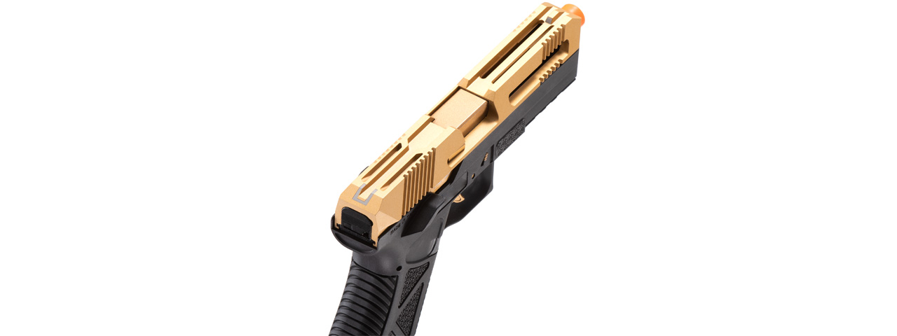 HFC HG-282ASGB Tactical Gas Blowback Pistol (Color: Black / Gold) - Click Image to Close