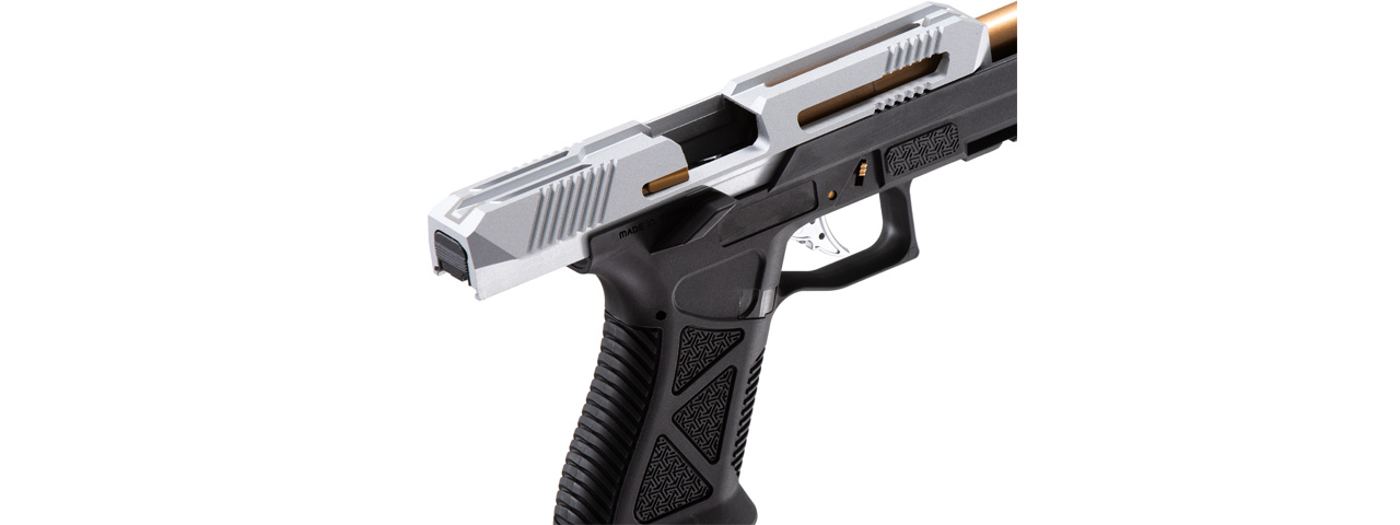 HFC HG-282ASSB Tactical Gas Blowback Pistol (Color: Black / Silver) - Click Image to Close