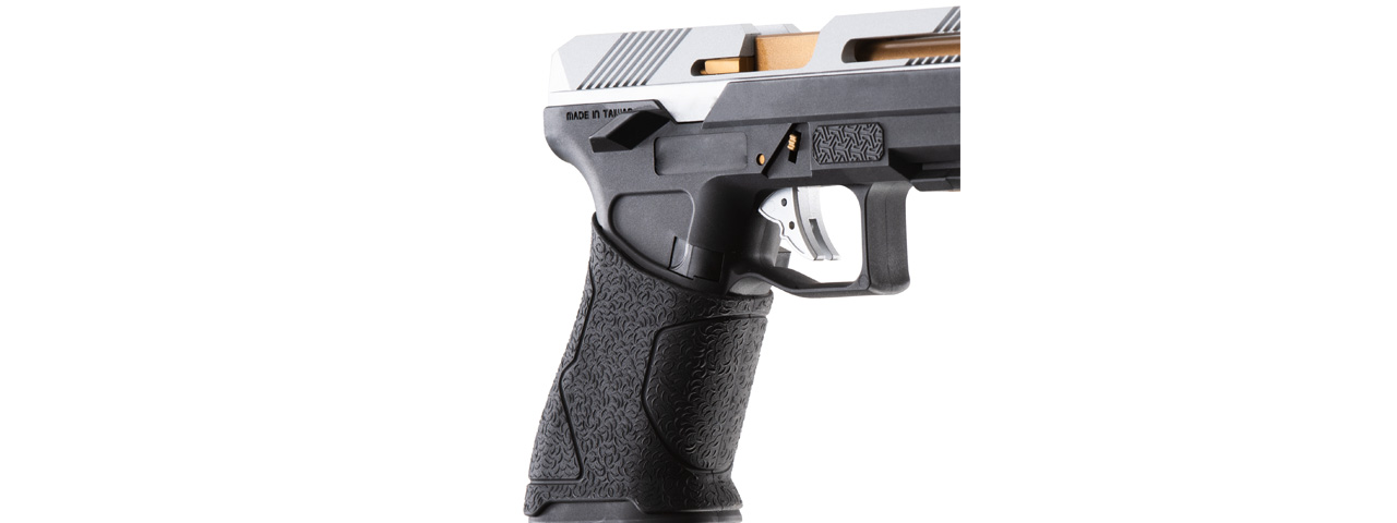 HFC HG-282ASSB Tactical Gas Blowback Pistol (Color: Black / Silver) - Click Image to Close