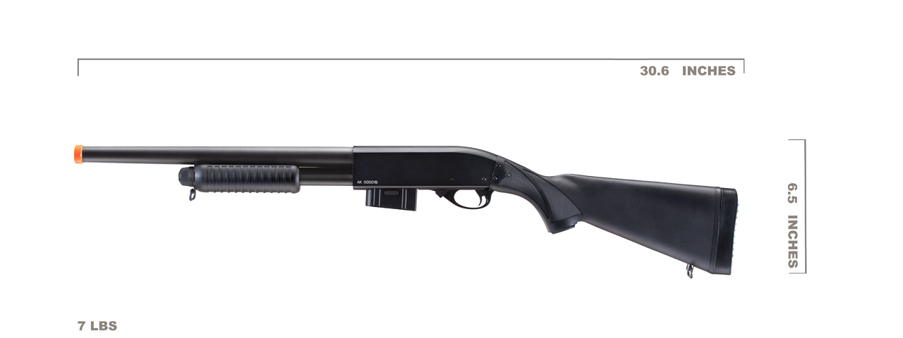 Atlas Custom Works 870 Spring Airsoft Shotgun (Black)