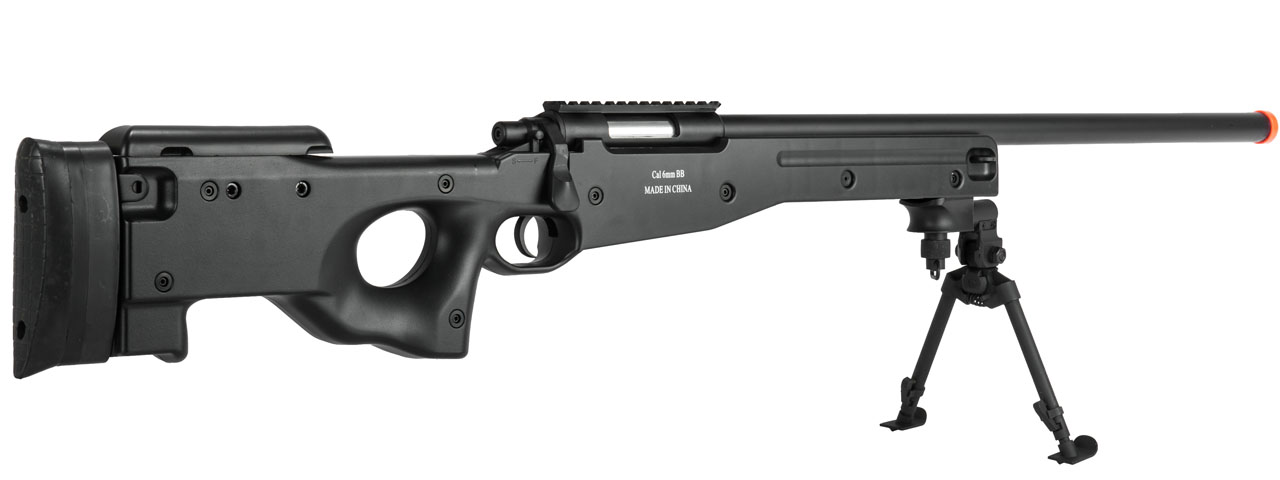 AGM Airsoft MK96 Bolt Action Sniper Rifle w/ Bipod (Color: Black) - Click Image to Close