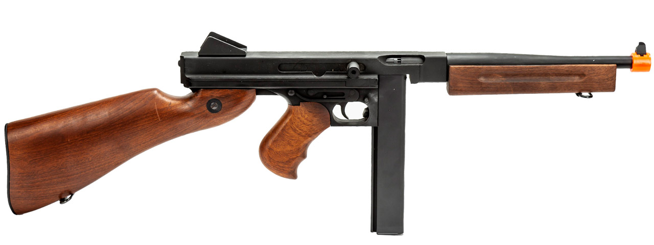 Atlas Custom Works M181 Spring Powered Thompson SMG w/ Full Metal (Color: Black / Faux Wood) - Click Image to Close