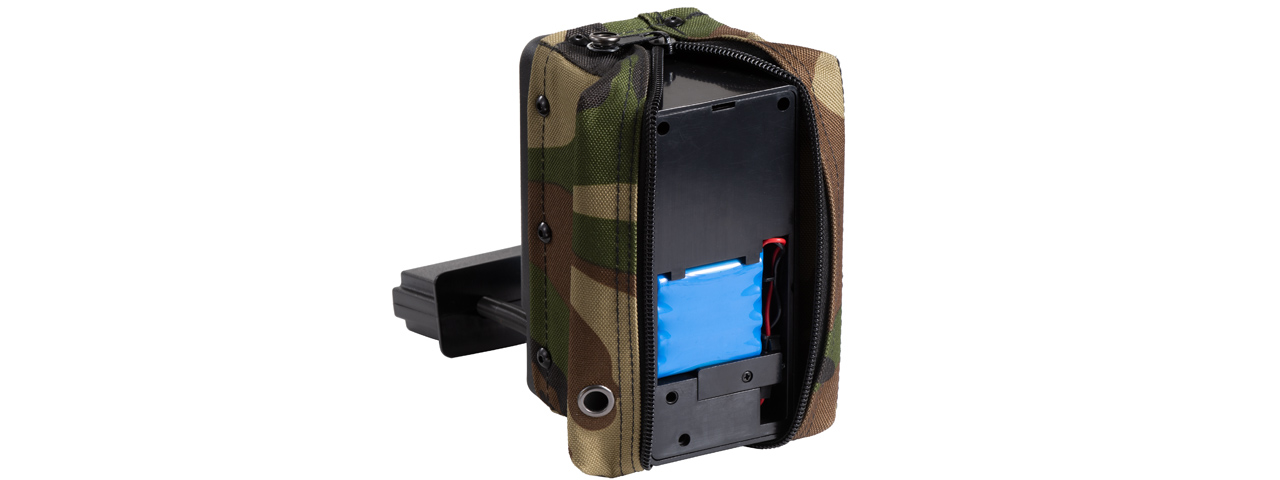Atlas Custom Works Electric Winding 1500 Round Box Magazine for Airsoft M249 Series AEG (Color: Woodland Camo) - Click Image to Close