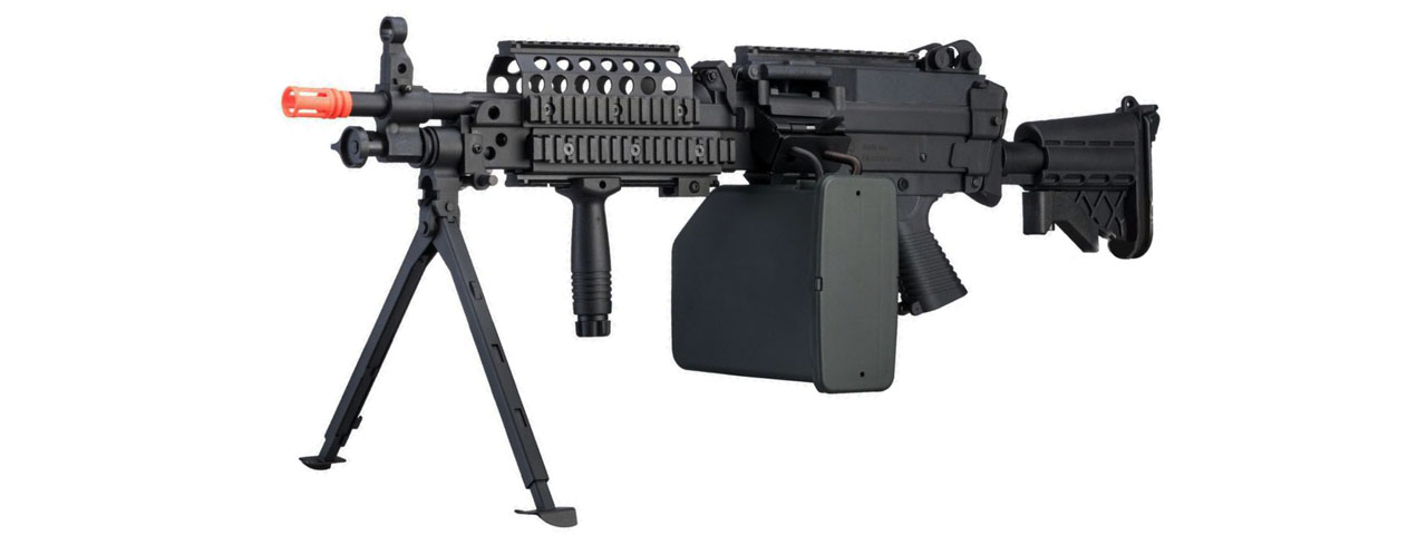 Atlas Custom Works MK46 M249 Saw Light Machine Gun w/ Polymer Receiver (Color: Black) - Click Image to Close