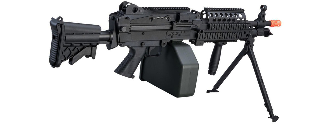 Atlas Custom Works MK46 M249 Saw Light Machine Gun w/ Polymer Receiver (Color: Black) - Click Image to Close
