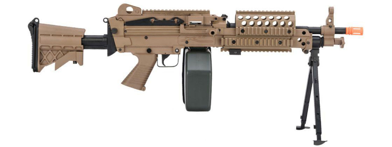 Atlas Custom Works MK46 M249 Saw Light Machine Gun w/ Polymer Receiver (Color: Tan)