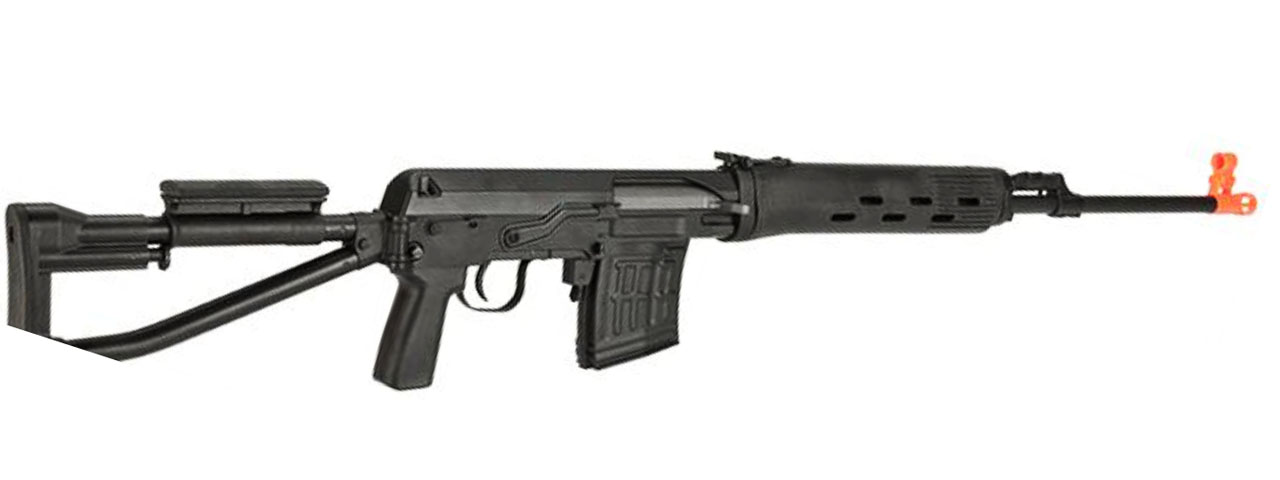 Atlas Custom Works SVD Dragunov Electric Airsoft Sniper Rifle w/ Folding Tube Stock (Color: Black)