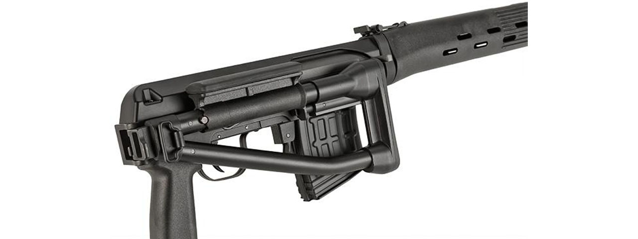 Atlas Custom Works SVD Dragunov Electric Airsoft Sniper Rifle w/ Folding Tube Stock (Color: Black)