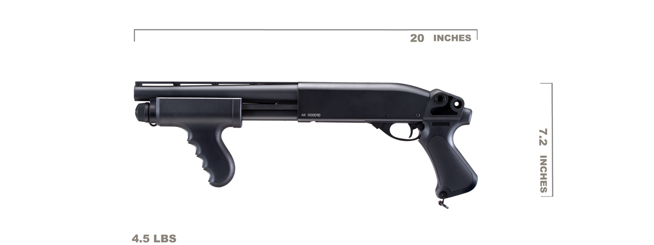 Atlas Custom Works IU-SXR1 CQB Pump Action Shotgun (Black) - Click Image to Close