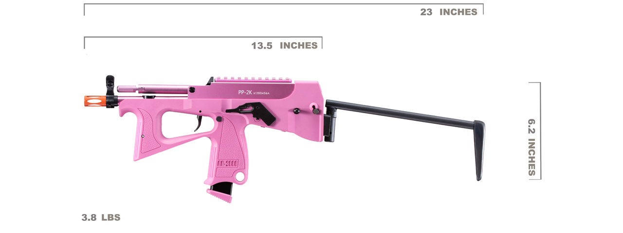 Modify Tech PP-2K Gas Blowback Airsoft SMG (Pink) - Click Image to Close