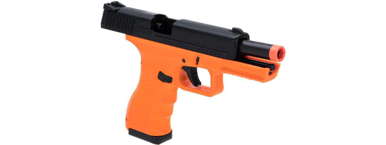 KWA Full Size Training ATP-LE Airsoft Gas Blowback Pistol (Color: Black / Orange) - Click Image to Close