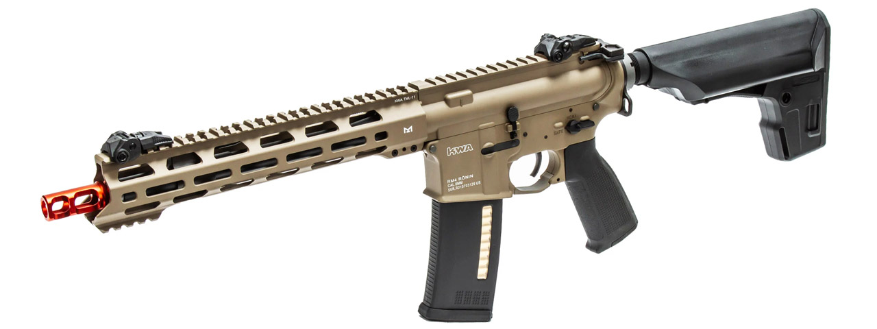 KWA AEG 3.0 RM4 Ronin Tactical T10 SBR w/ 10" M-LOK Handguard (Color: Flat Desert Earth) - Click Image to Close