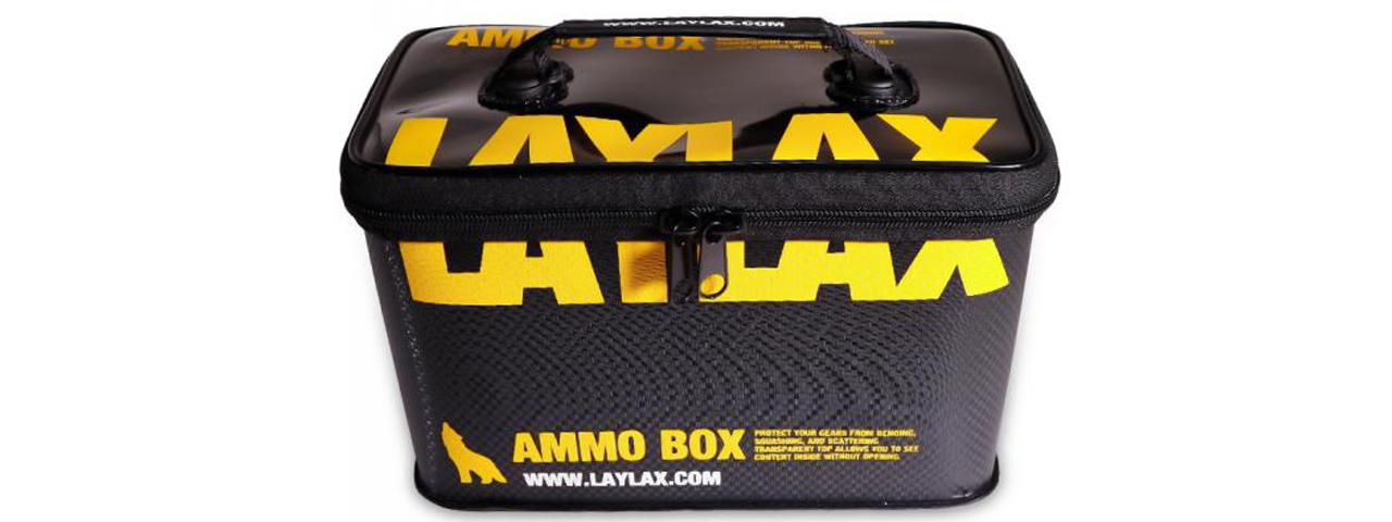 LayLax Medium Size Ammo Box (Color: Black / Yellow) - Click Image to Close