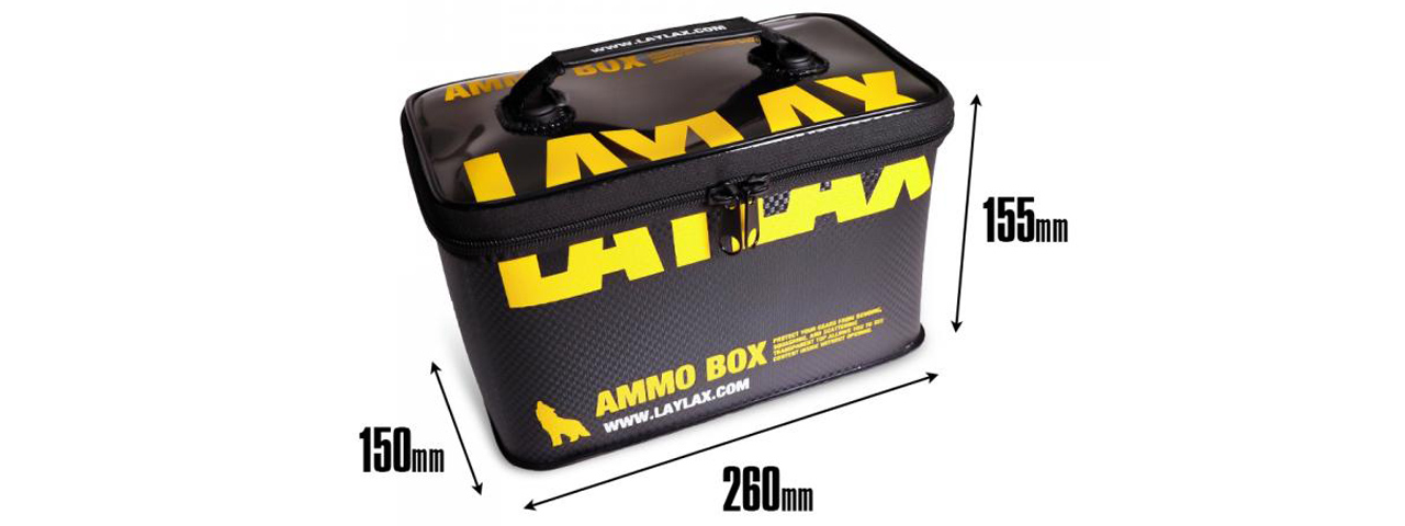 LayLax Medium Size Ammo Box (Color: Black / Yellow) - Click Image to Close