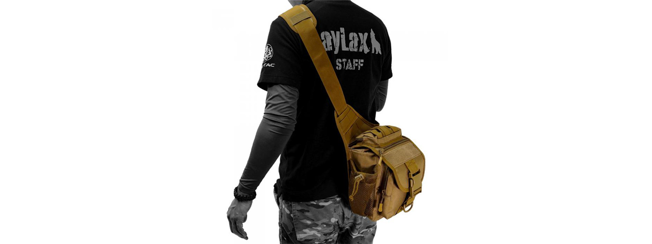 Laylax Military One-Shoulder Bag (Color: Black) - Click Image to Close