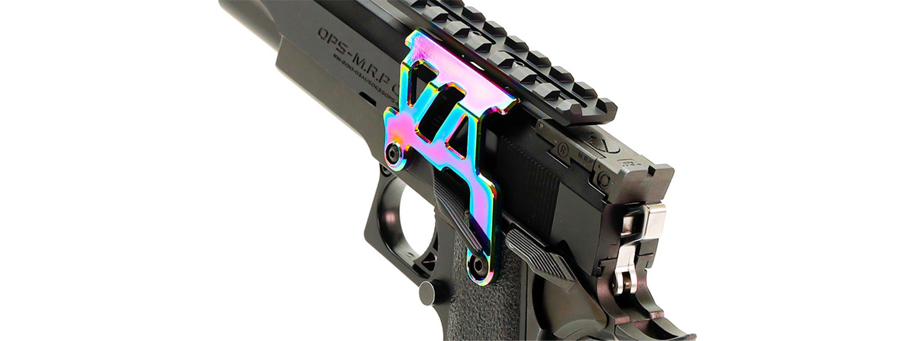 Laylax Nine Ball Aluminum Custom Neo Scope Mount Base for Tokyo Marui Hi-Capa 5.1 Series GBB Pistols (Color: Heat Gradation) - Click Image to Close