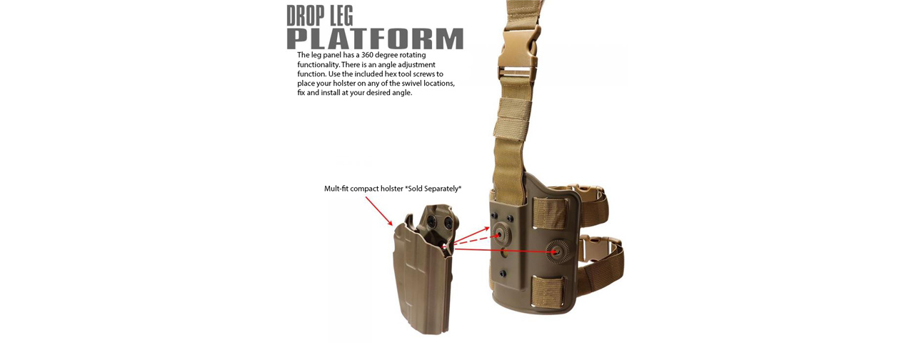 Laylax Drop Leg Holster Platform (Color: Tan) - Click Image to Close