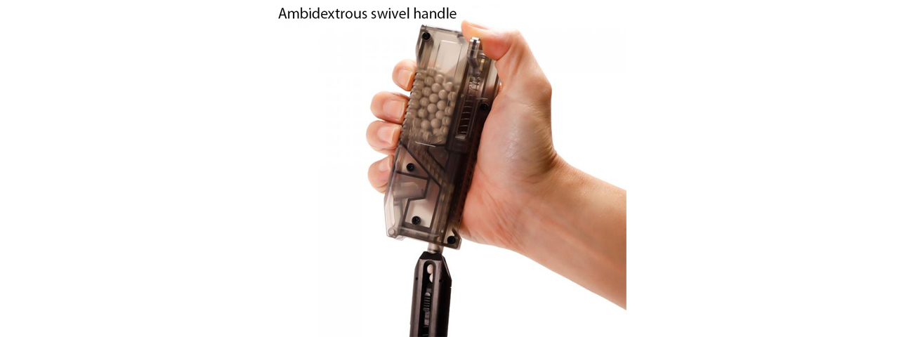 Laylax Satellite Ambidextrous Swiveling Arm High Capacity Speedloader (Color: Smoked) - Click Image to Close