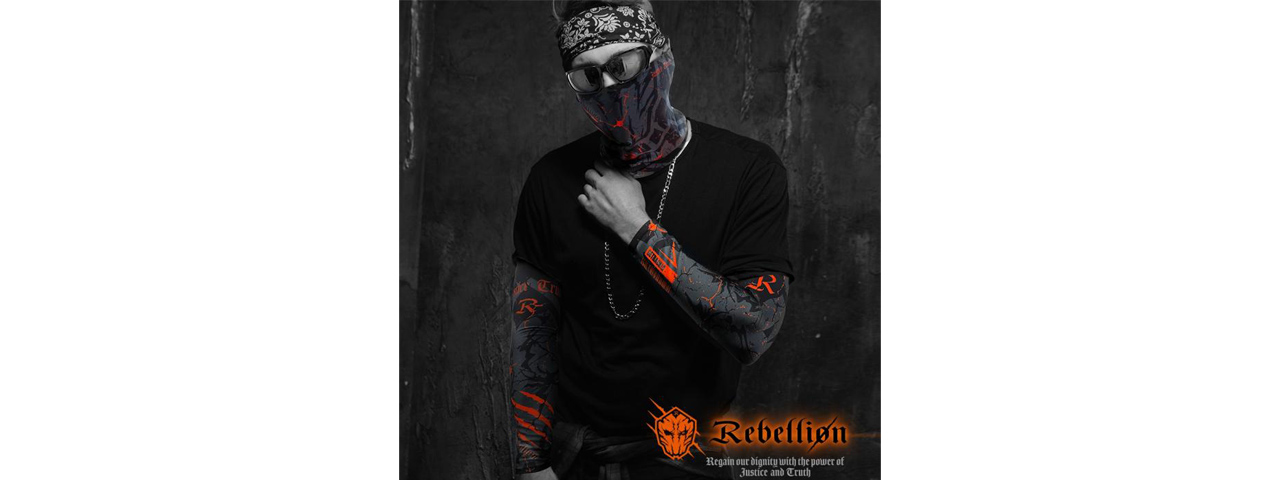 Laylax Rebellion Extra Large Cool Arm Cover (Color: Black, Orange, Gray) - Click Image to Close