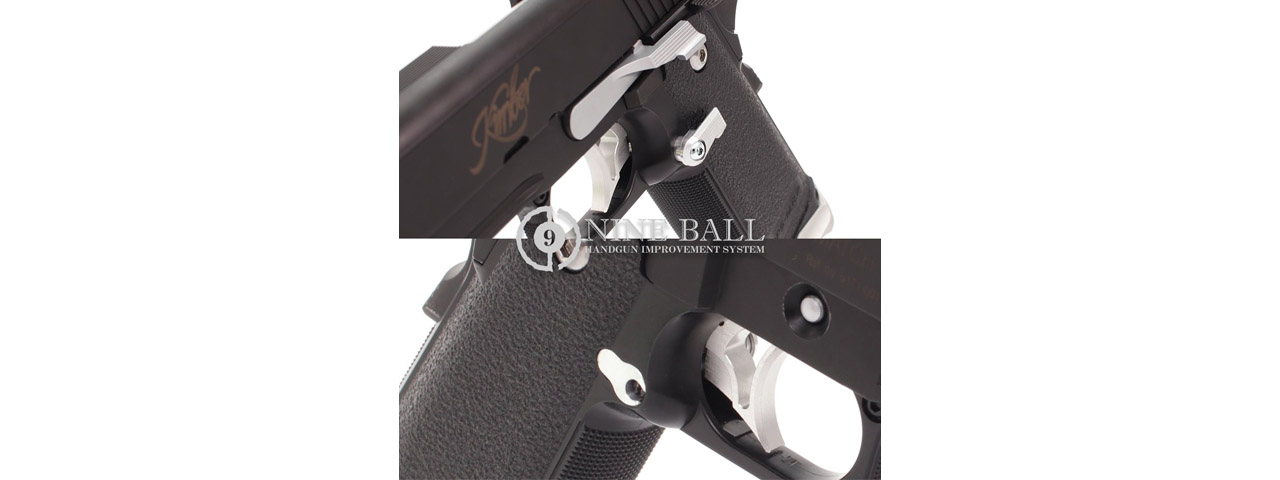 Laylax Nine Ball Custom Extended Magazine Release for Tokyo Marui Hi-Capa Series Airsoft GBB Pistols (Color: Silver)