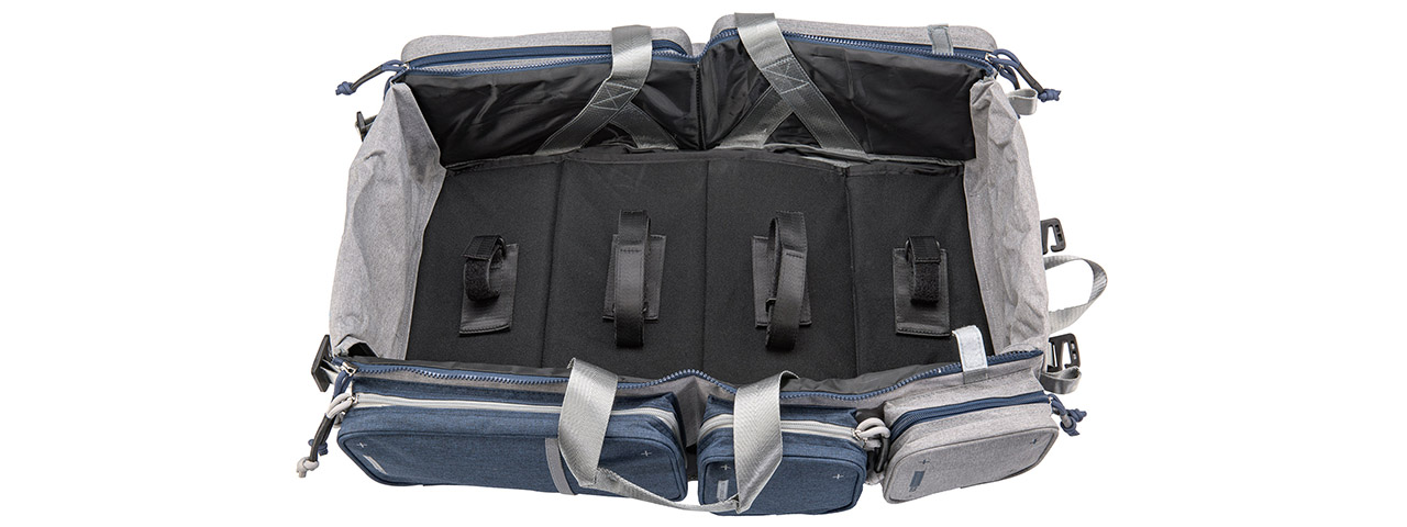 Laylax Satellite Collapsible Compact Container and Gun Case (Color: Navy / Gray), 24" - Click Image to Close