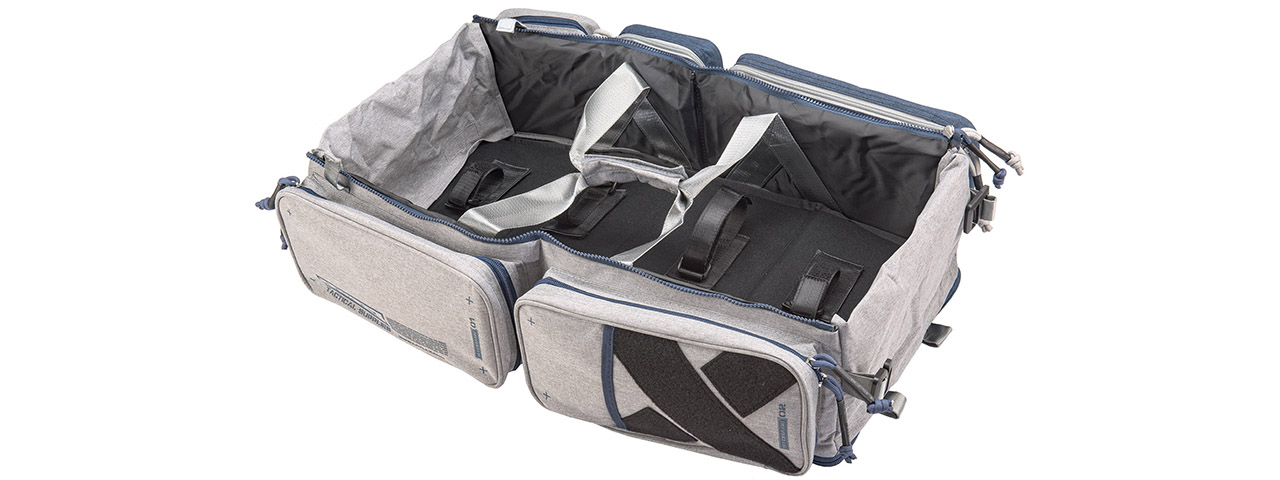 Laylax Satellite Collapsible Compact Container and Gun Case (Color: Navy / Gray), 24"