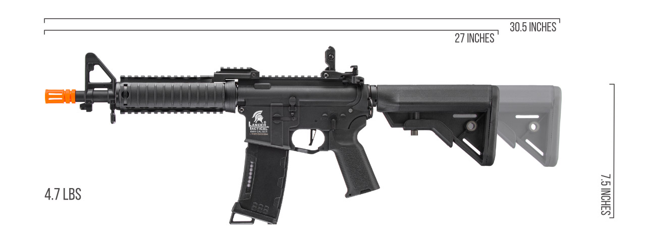 Lancer Tactical Gen 3 MK18 Mod 0 Nylon Polymer M4 Airsoft AEG Rifle (Color: Black) - Click Image to Close