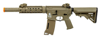 Lancer Tactical Gen 3 M4 Carbine SD AEG Airsoft Rifle with Mock Suppressor (Color: Tan)