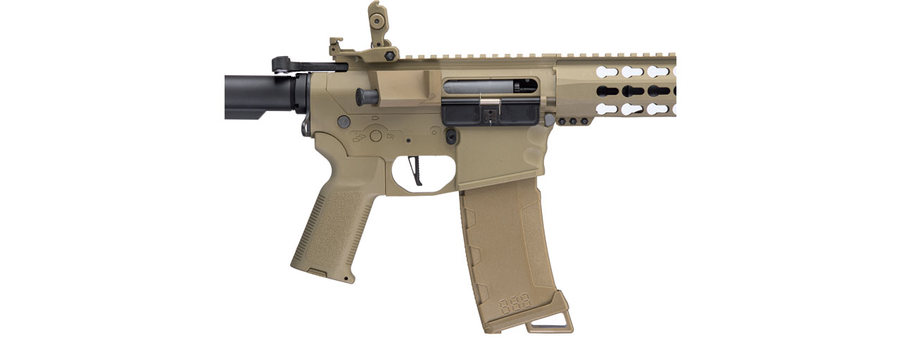 Lancer Tactical Gen 3 M4 Carbine SD AEG Airsoft Rifle with Mock Suppressor (Color: Tan)