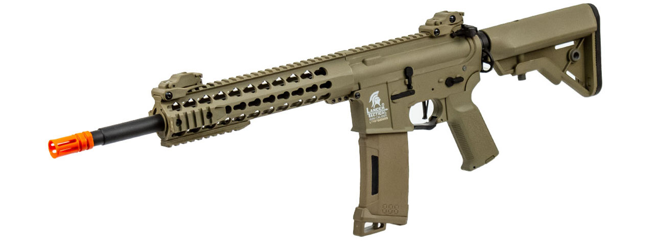 Lancer Tactical Gen 3 10" Keymod Airsoft M4 Carbine AEG Rifle (Color: Tan) - Click Image to Close